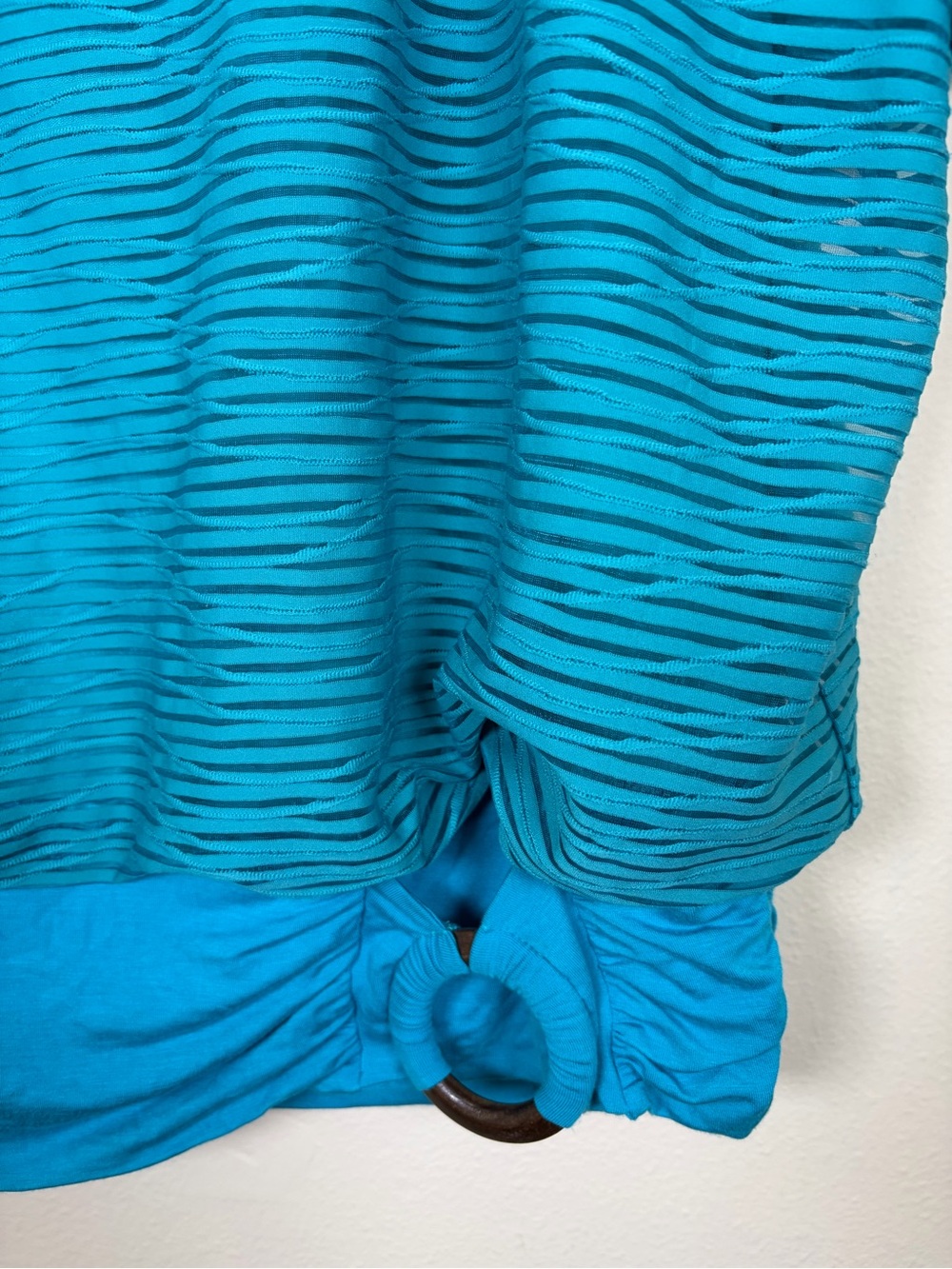 ALYX Turquoise Layered Stripe Top Size 1X Side Ring Detail - Picture 3 of 10